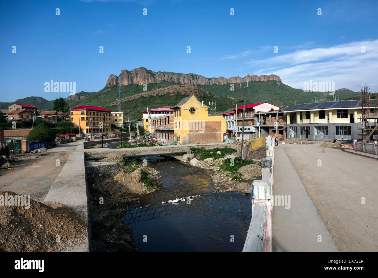 Petit village de la montagne, Sichuan, Chine Banque D'Images