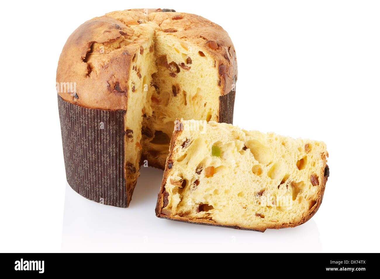 Panettone Et Slice Gateau De Noel Italien Photo Stock Alamy