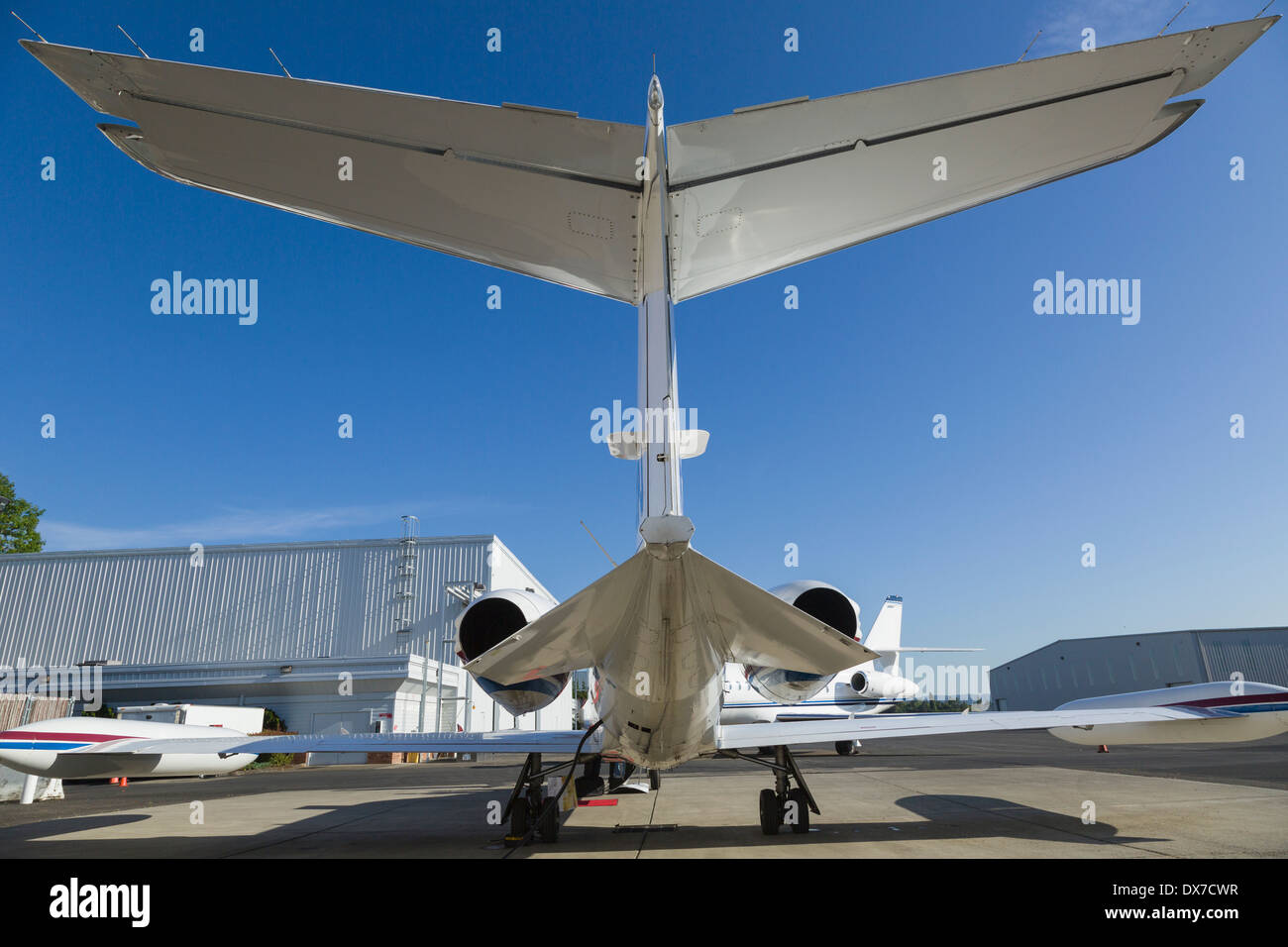 Des jets privés à l'aéroport de Portland (Oregon). Banque D'Images