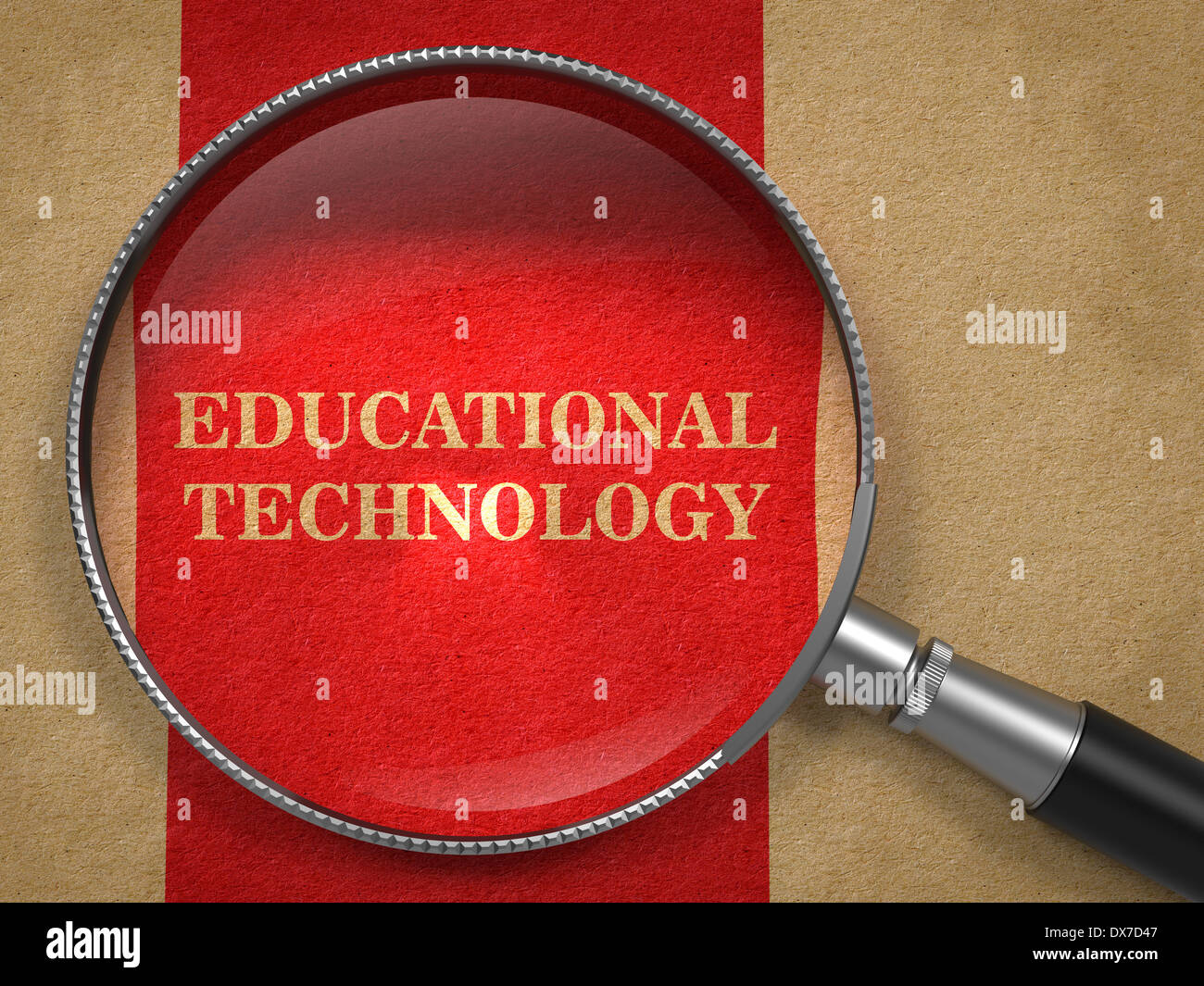 Concept de la technologie de l'éducation - Loupe. Banque D'Images