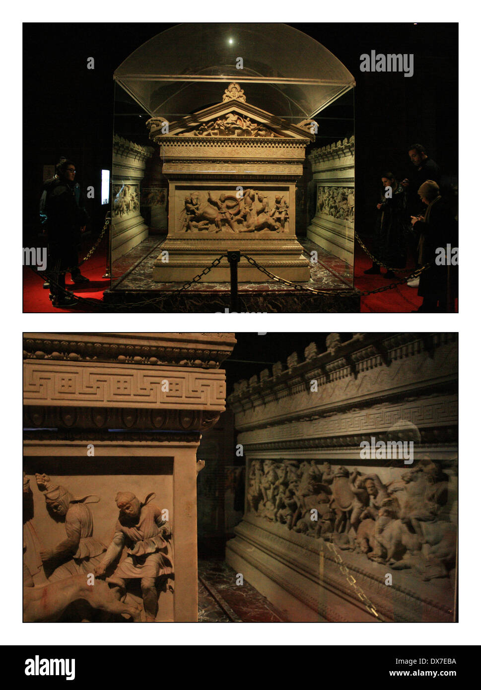Dans le sarcophage d'Alexandre les musées d'Archéologie d'Istanbul Banque D'Images