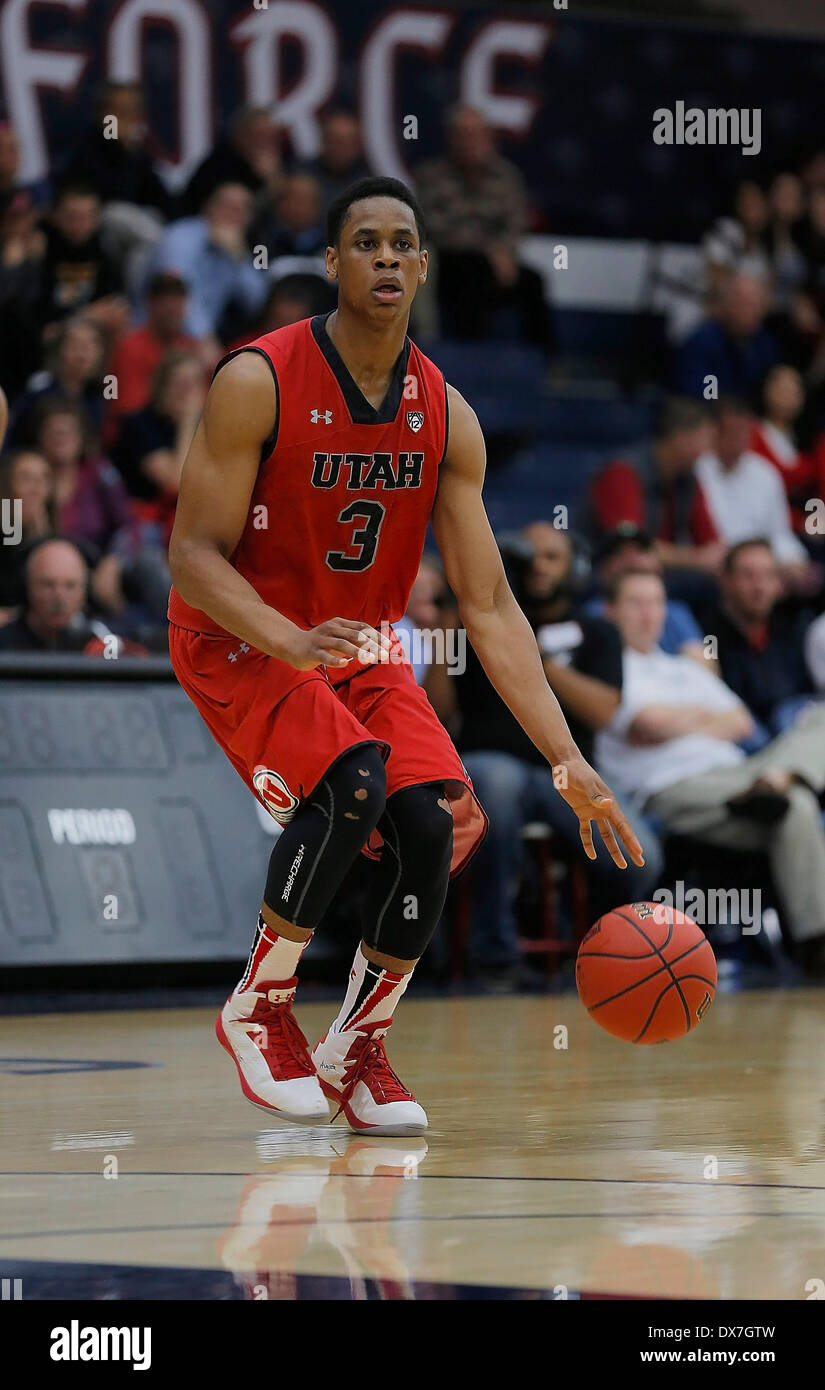 Moraga, CA, USA. 18 Mar, 2014. Mar 18 2014 - Moraga, CA États-unis - Utah G #  3 Onwas Princeton lors de match de basket-ball NCAA entre Utah Runnin Utes et Saint Mary's Gaels 58-70 perdu au McKeon Pavilion, Moraga Calif © csm/Alamy Live News Banque D'Images