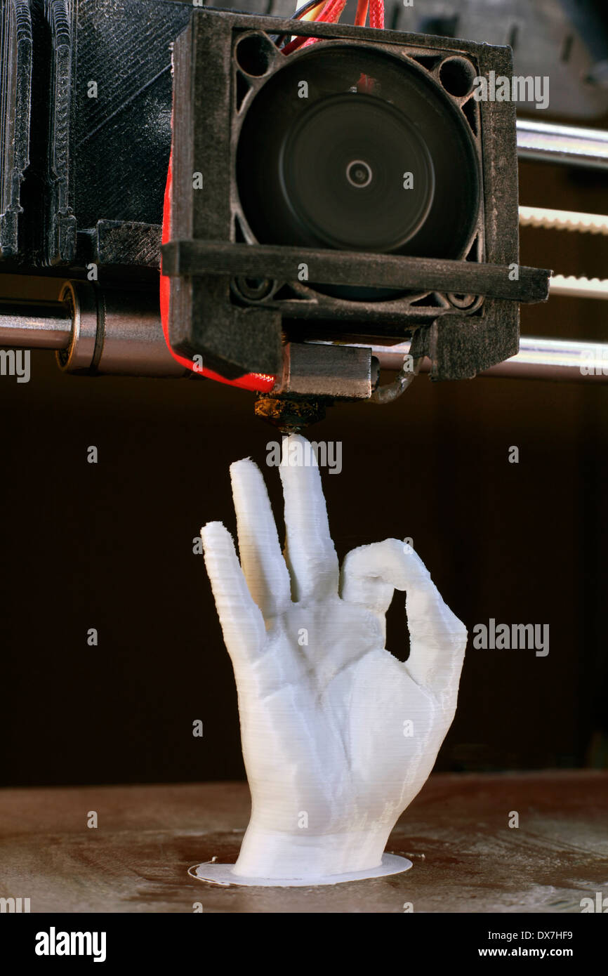 L'impression 3D de main humaine Banque D'Images