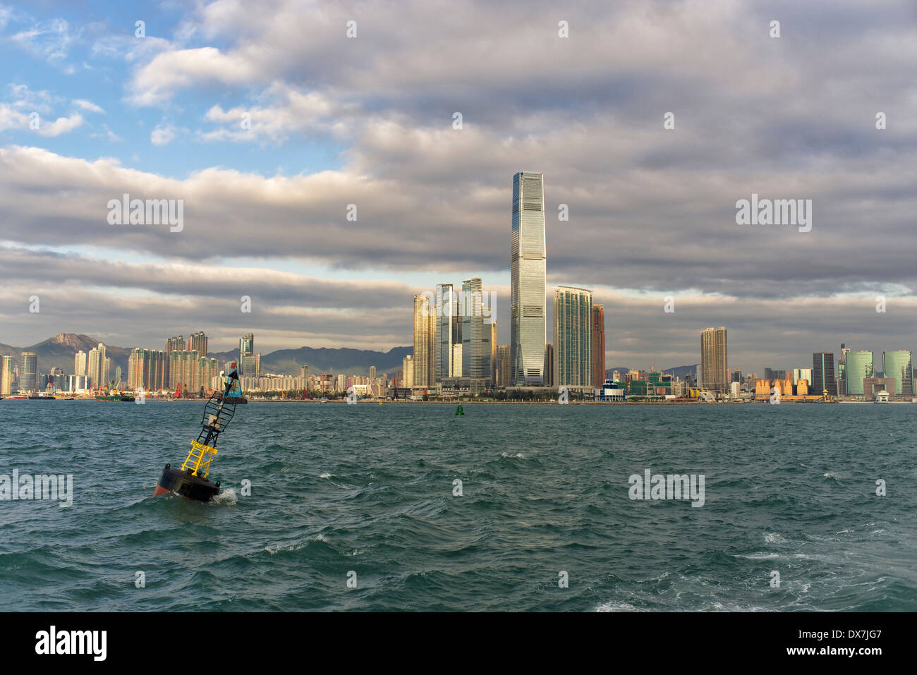 Hong Kong Kowloon skyline vue de la mer Banque D'Images