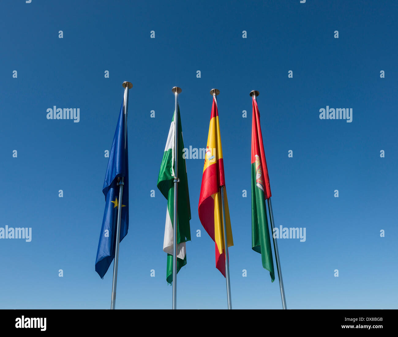 Et de l'UE et de l'andalousie Grenade drapeaux Banque D'Images