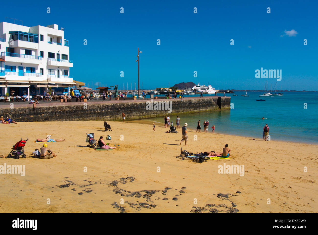 Playa Muelle Chico beach, Corralejo, Fuerteventura, Canary Islands, Spain, Europe Banque D'Images