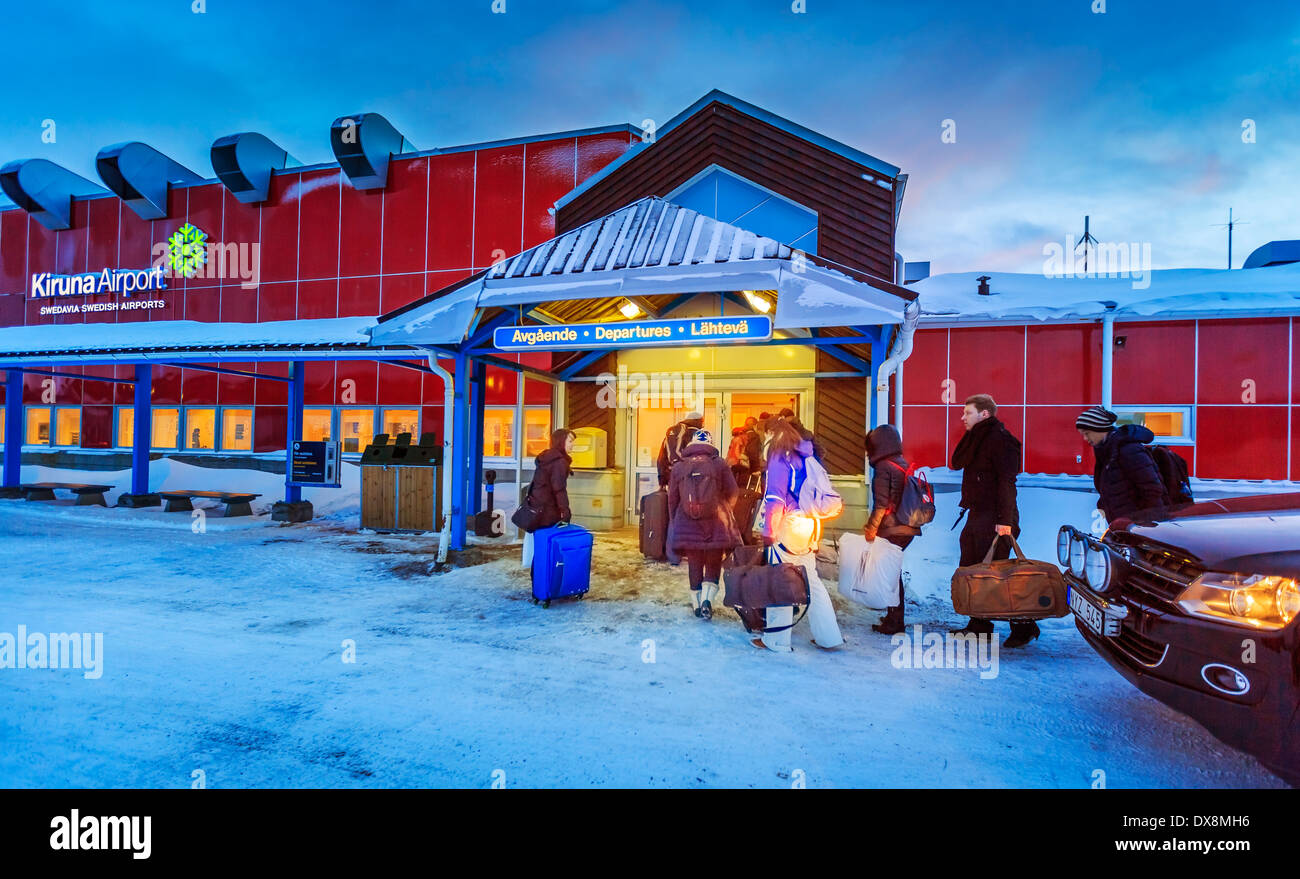 L'aéroport de Kiruna, Jukkasjarvi, Laponie, Islande Banque D'Images