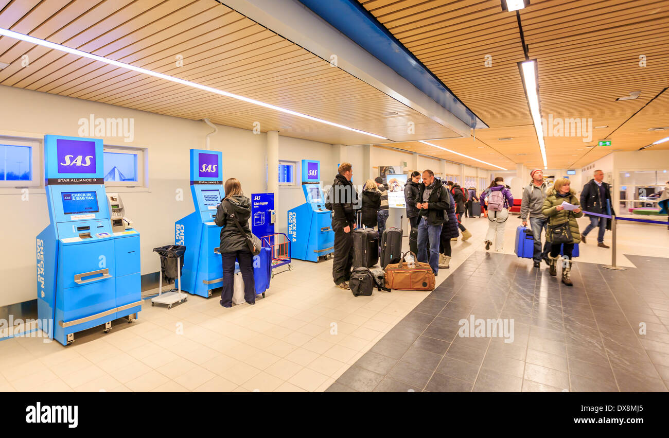 L'aéroport de Kiruna, Suède, Laponie, Jukkasjarvi Banque D'Images