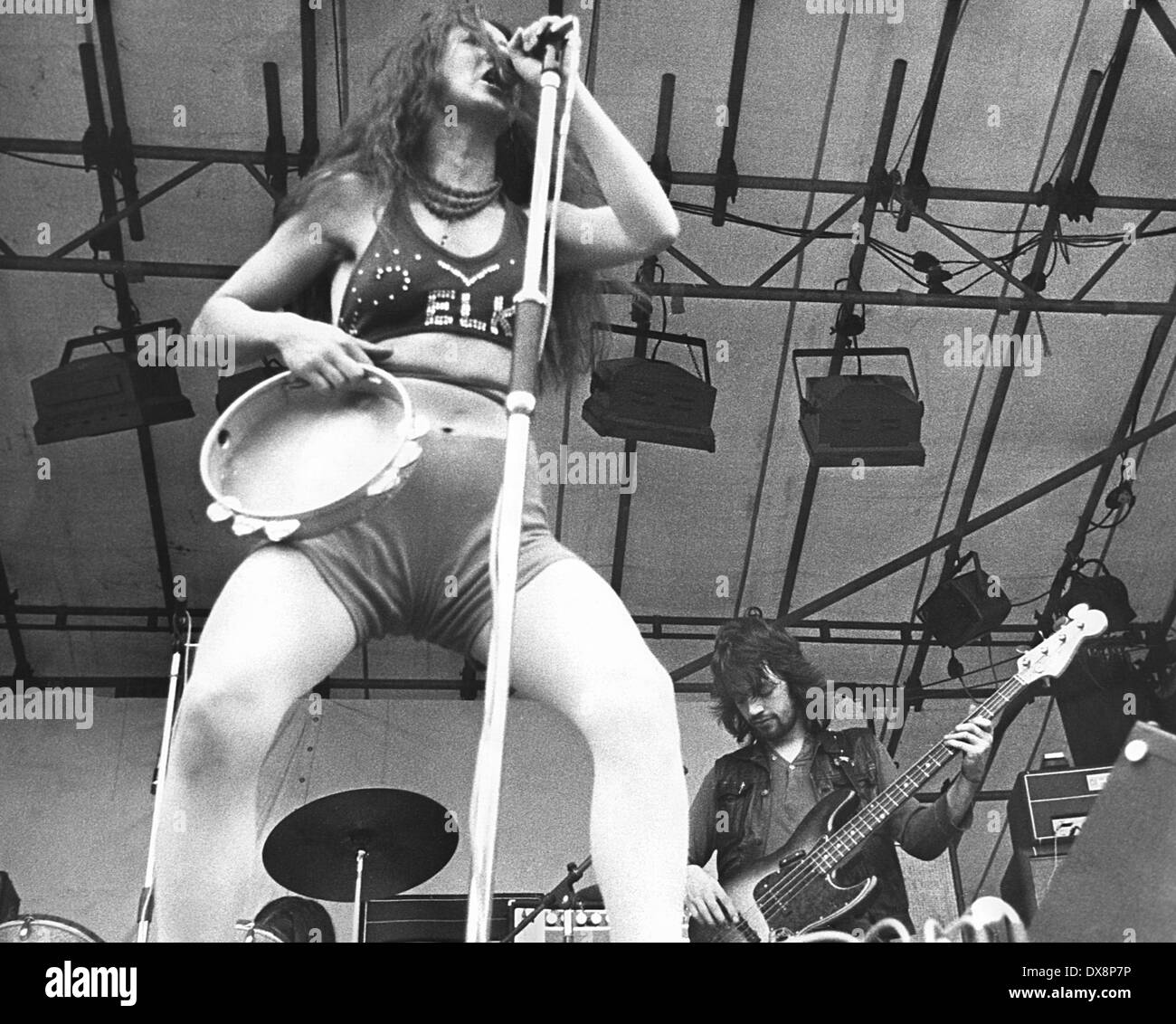 Elkie Brooks et Steve York de vinaigre Joe jouer au festival de Reading, en Angleterre, Vendredi 11 - Dimanche 13 août 1972. Banque D'Images