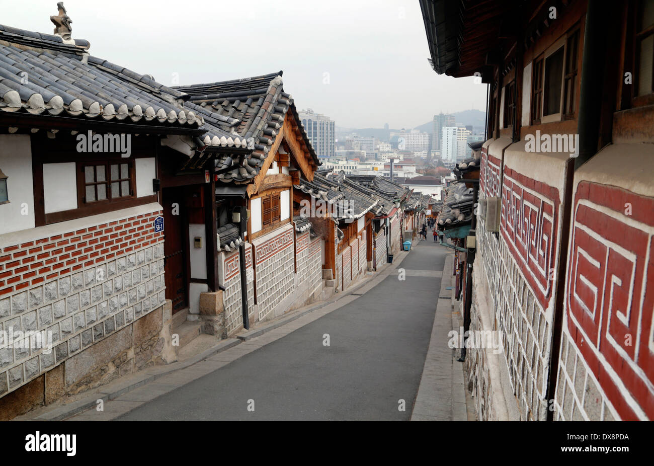 Village Hanok traditionnel coréen à Séoul, Corée du Sud Banque D'Images