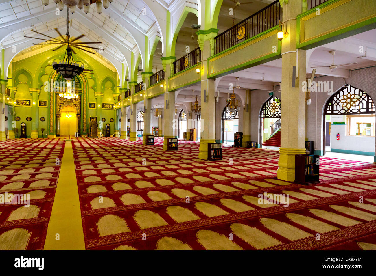 Salle de prière de la mosquée La Mosquée Sultan à Singapour Banque D'Images