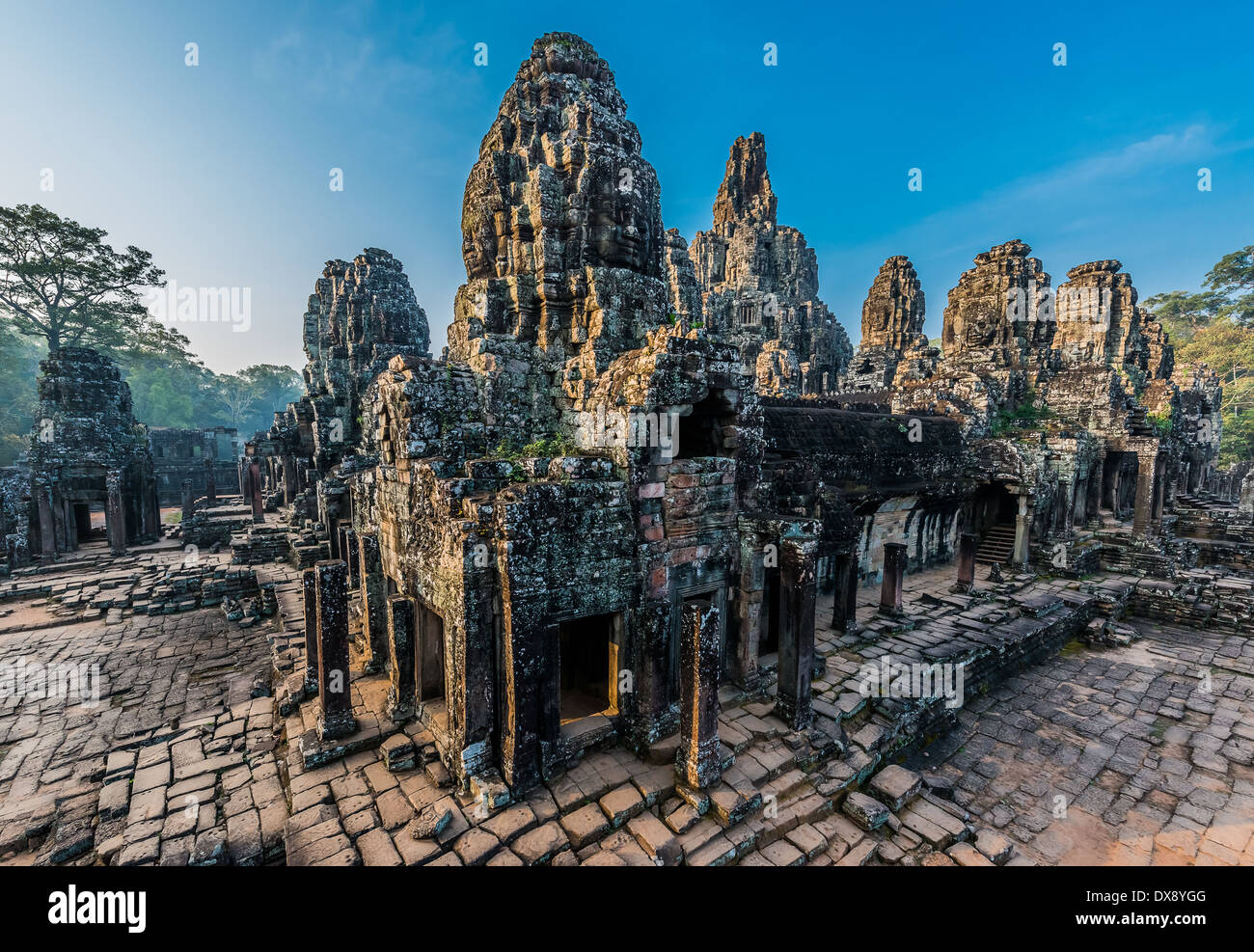 Prasat temple Bayon Angkor Thom au Cambodge Banque D'Images