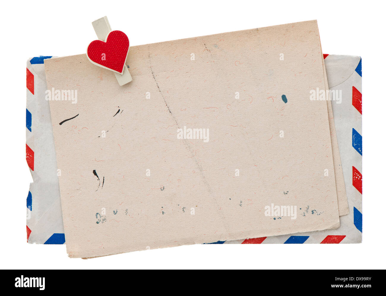 Vintage air mail enveloppe. retro poster lettre d'amour. grungy paper background Banque D'Images