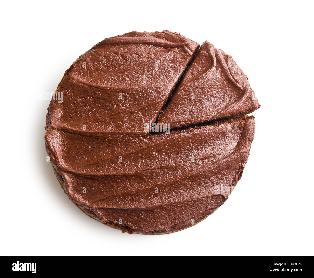 Moelleux au chocolat noir sur fond blanc Banque D'Images