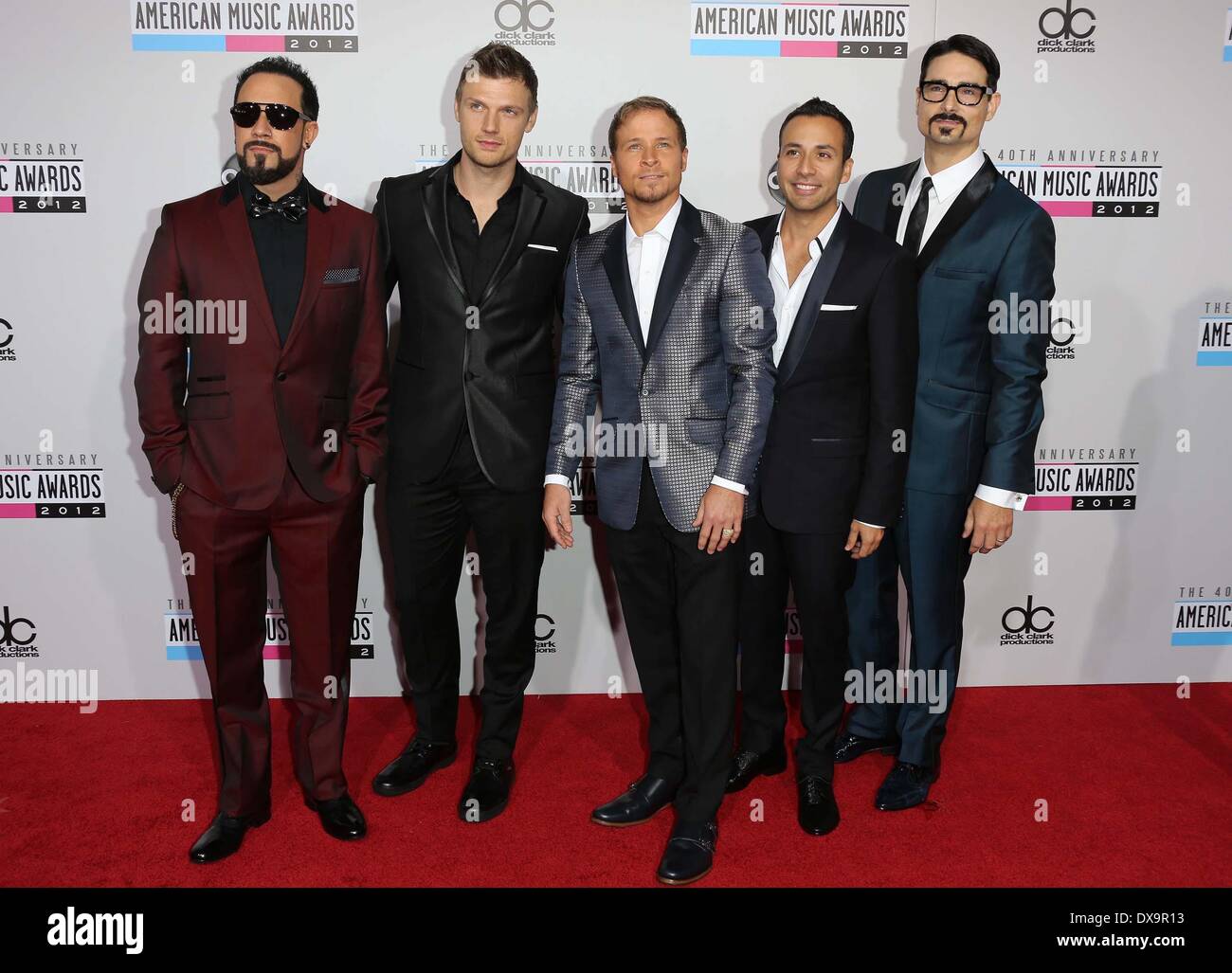 AJ McLean, Nick Carter, Brian Littrell, Howie Dorough et Kevin Richardson de Backstreet Boys Le 40e anniversaire des American Music Awards 2012, tenue à Nokia Theatre L.A. Vivre - Arrivées Los Angeles comprend : AJ McLean, Nick Carter, Brian Littrell, Howie Dorough et Kevin Richardson de Backstreet Boys Où : Californie, California, United States Quand : 18 Nov 2012 Banque D'Images