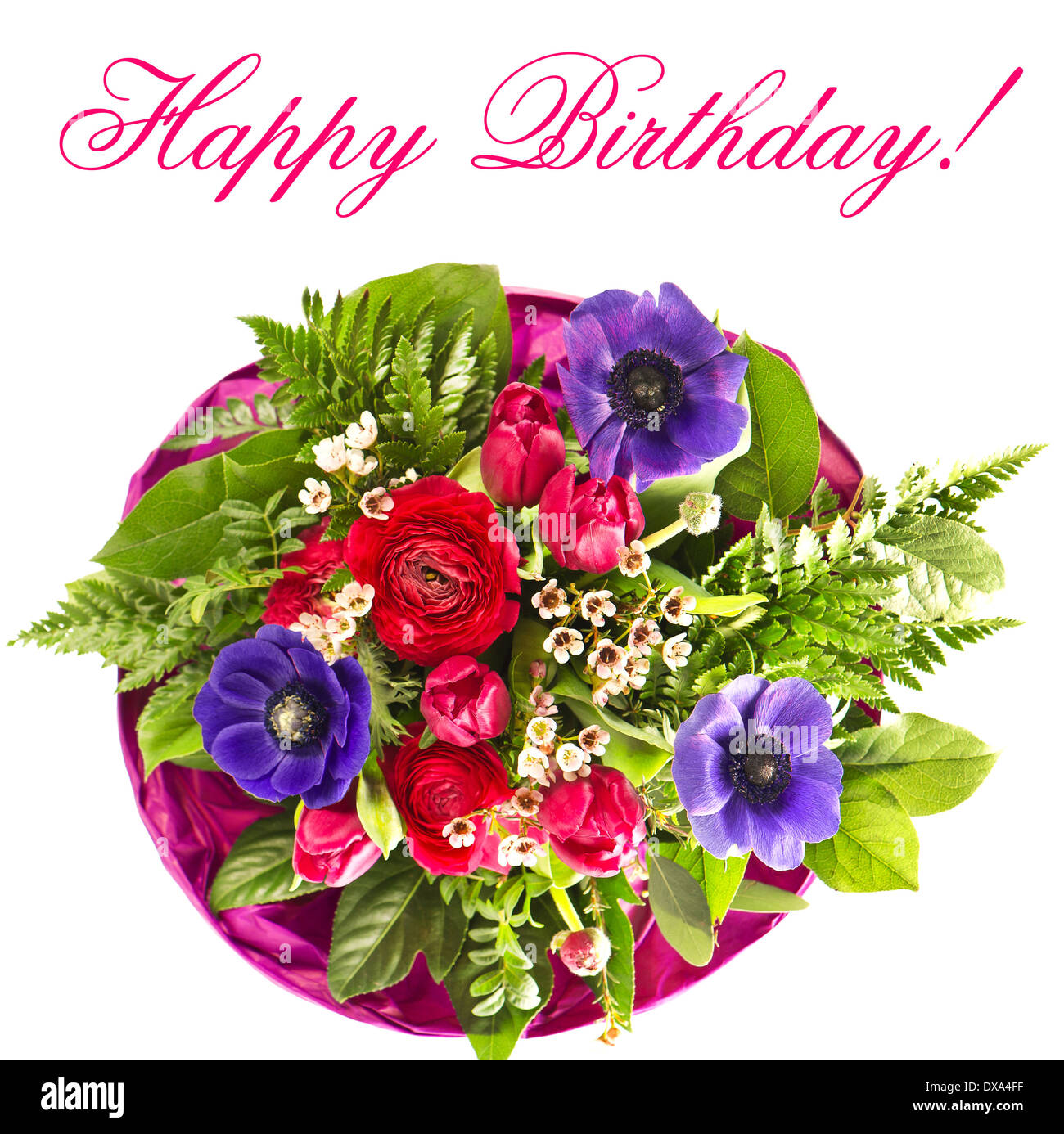 Bouquet de fleurs colorées. joyeux anniversaire Photo Stock - Alamy