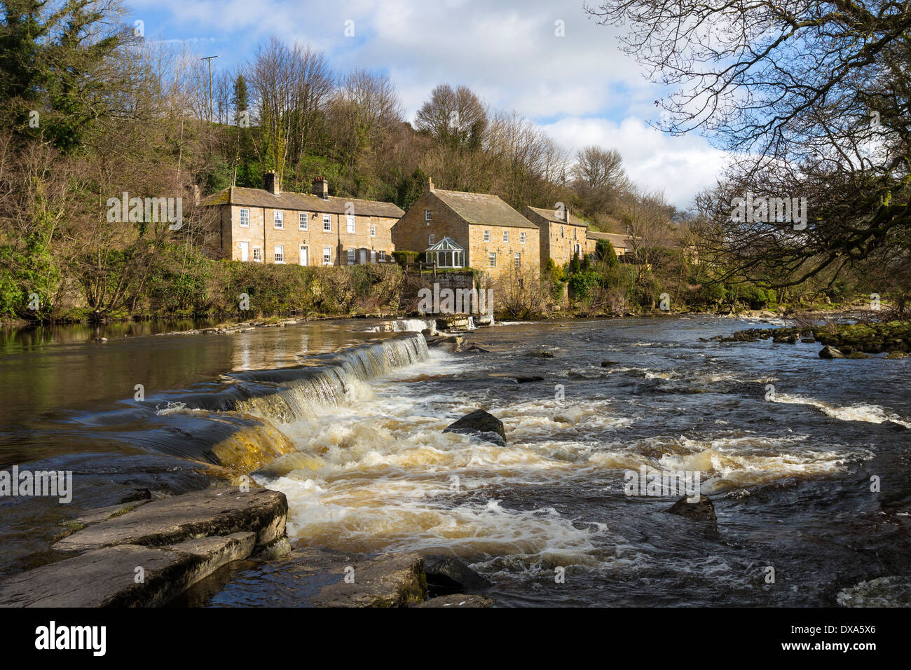 La Rivière Tees et Demesnes Mill Barnard Castle County Durham UK Banque D'Images
