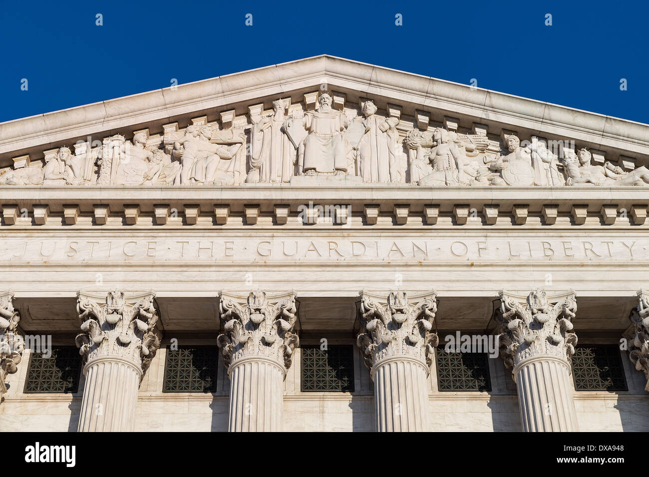 Bâtiment de la Cour suprême, dans l'est de façade, Washington D.C., USA Banque D'Images