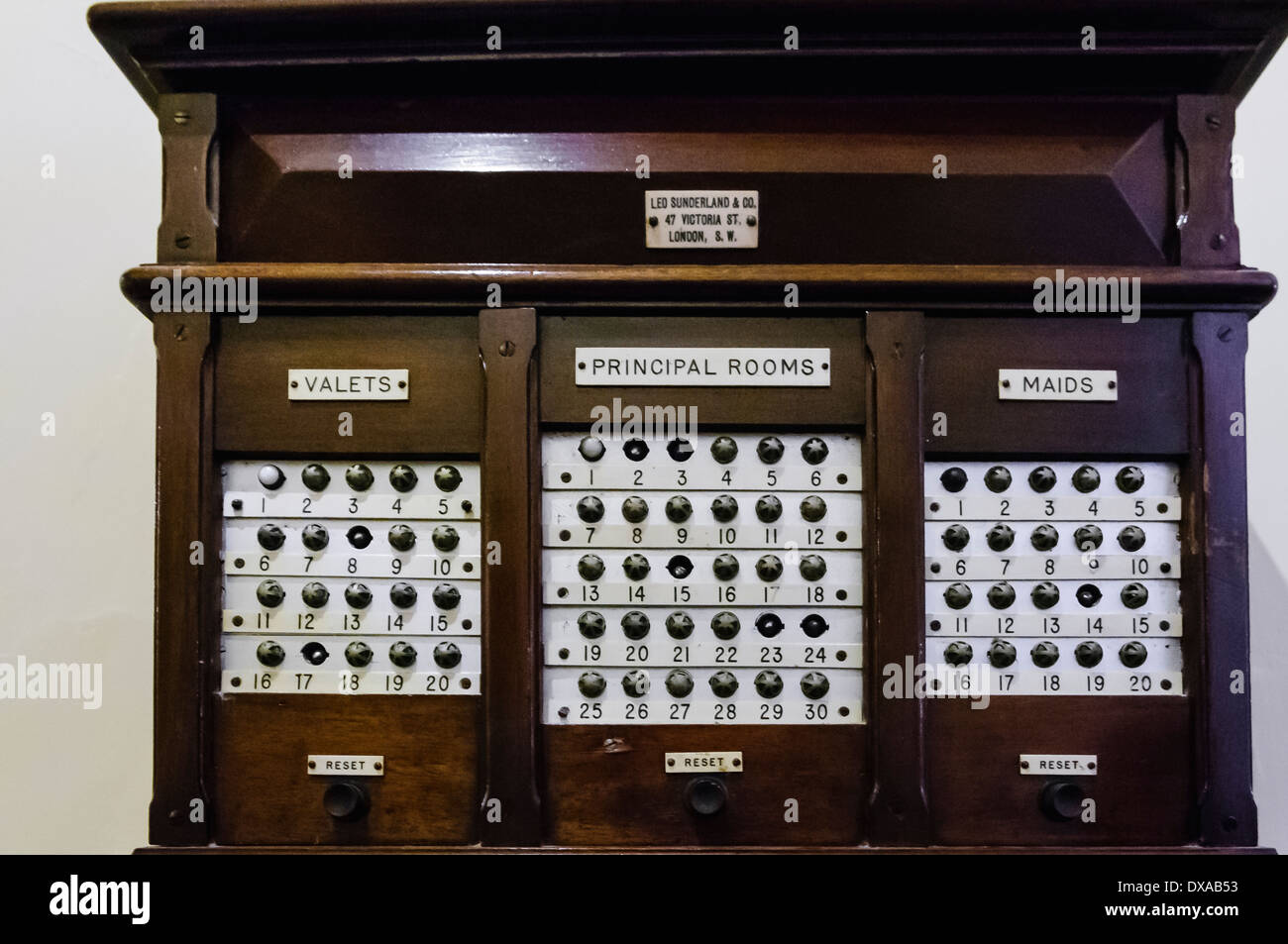 Système d'appeler Bell dans une demeure seigneuriale Banque D'Images