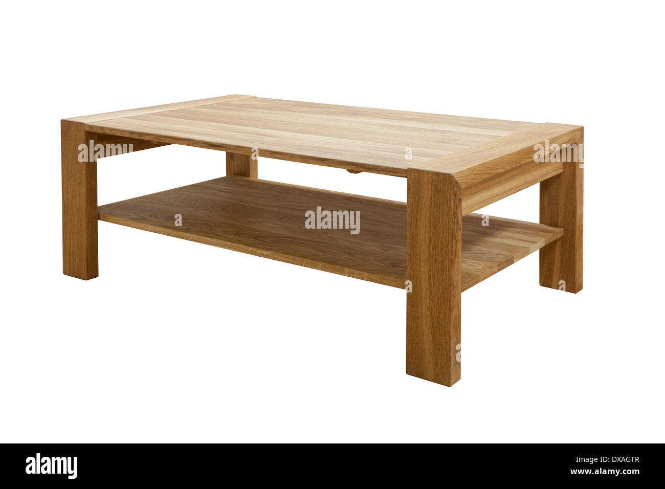 Table en bois sur fond blanc Banque D'Images