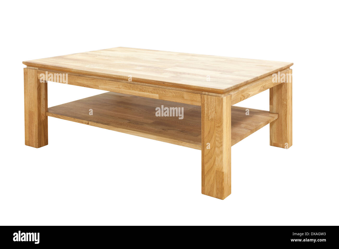 Table en bois sur fond blanc Banque D'Images