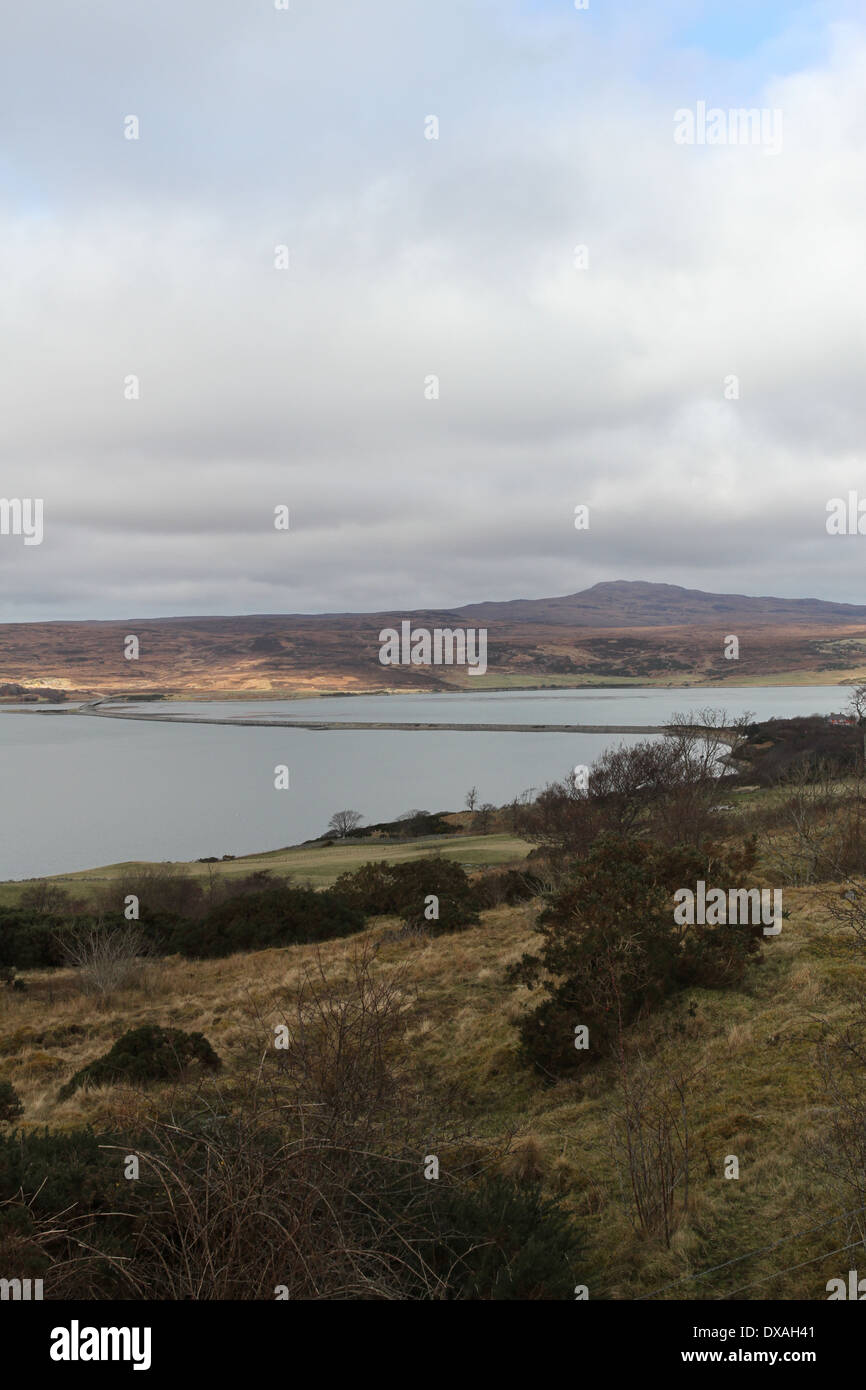 Portrait de Kyle of tongue causeway sutherland en Écosse en mars 2014 Banque D'Images