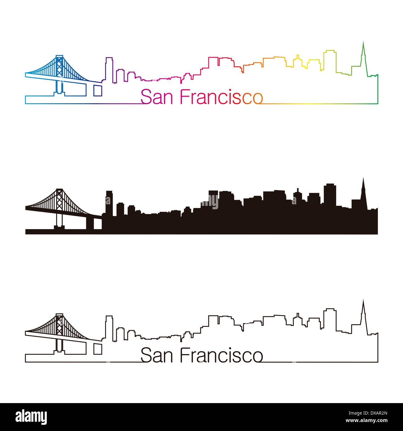 Horizon de San Francisco style linéaire Banque D'Images