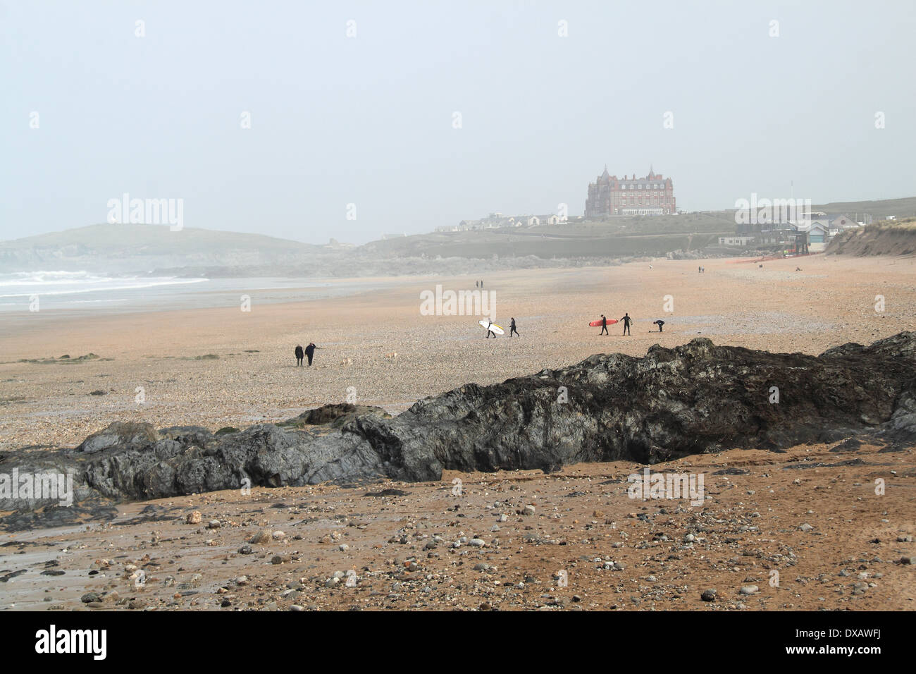 La plage de Fistral, Newquay, Cornwall, Angleterre, Grande-Bretagne, Royaume-Uni, UK, Europe Banque D'Images
