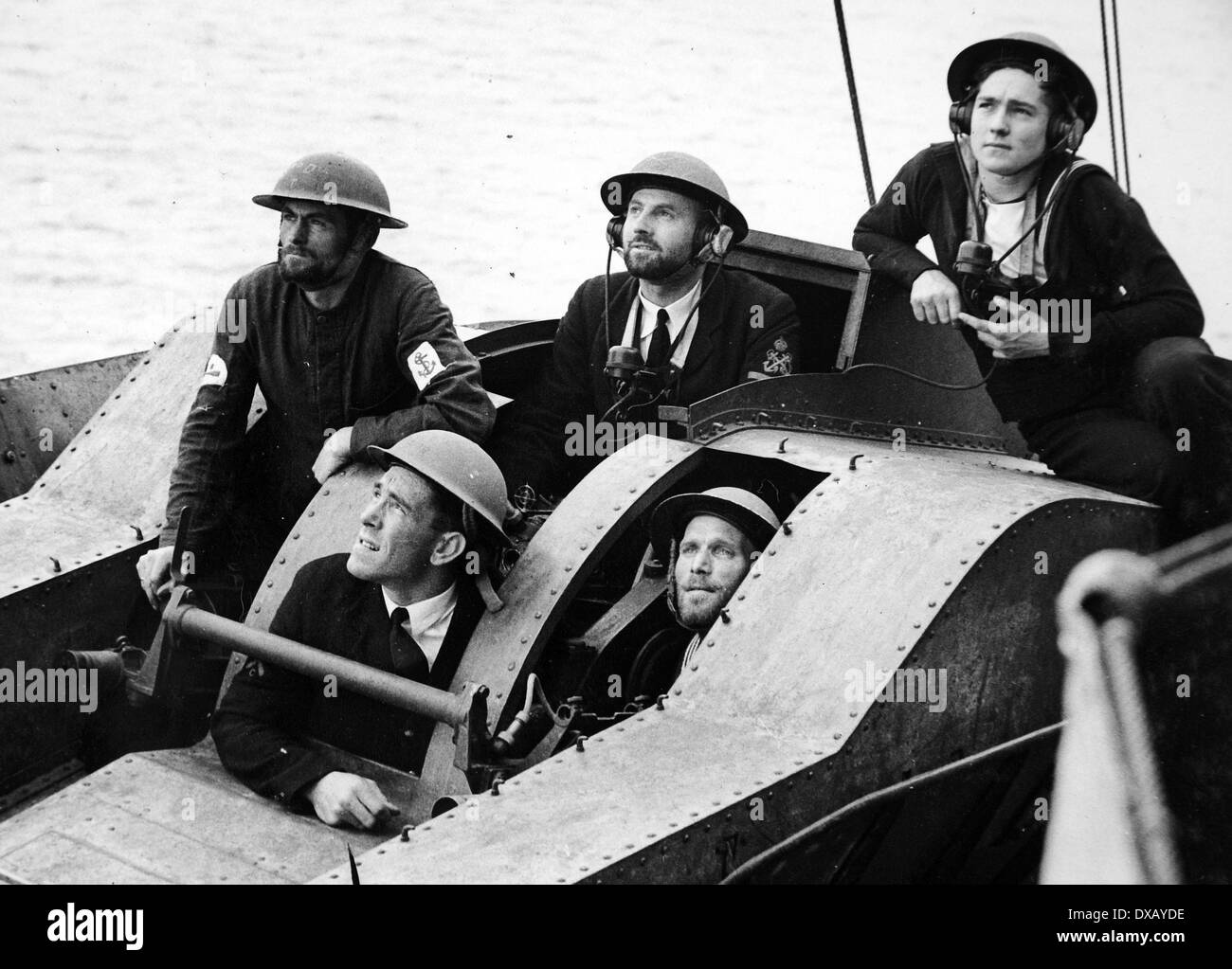 La Marine royale pendant la seconde guerre mondiale. L'équipage d'aéronefs directeur de tir anti Banque D'Images