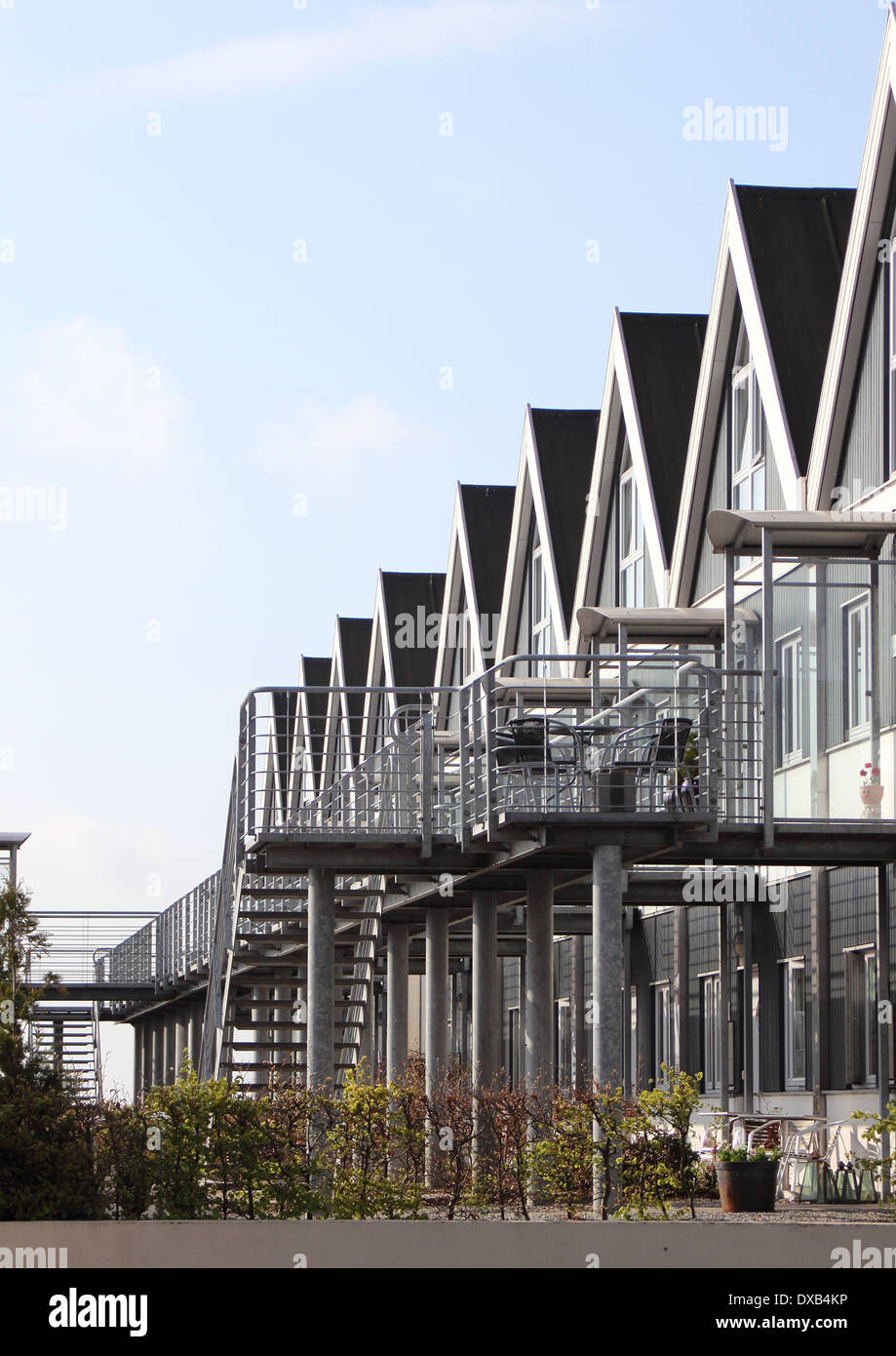 Appartements avec des échelles en acier Banque D'Images