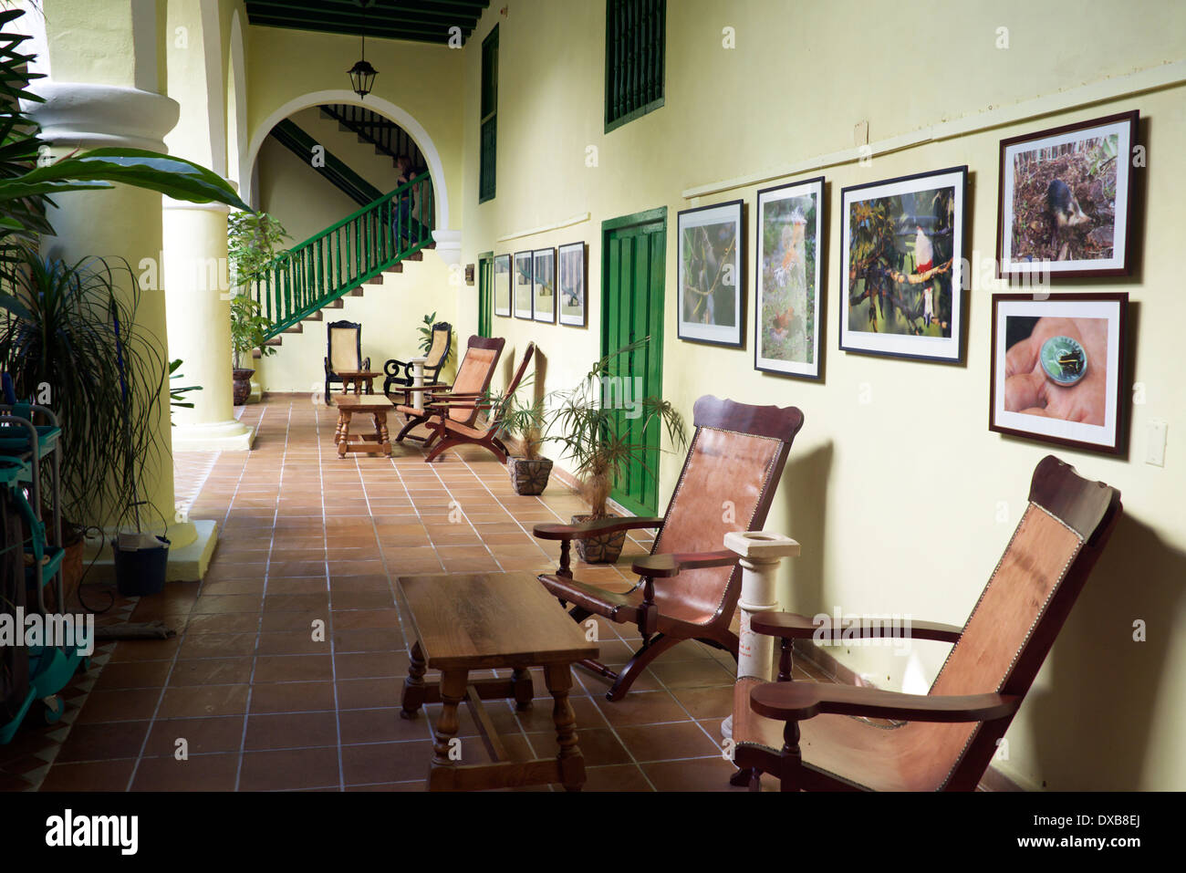 Courtyard Hostal Conde de Villanueva La Vieille Havane Cuba Banque D'Images