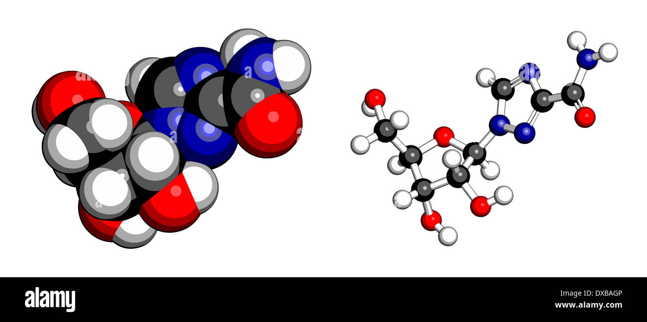 La ribavirine antiviral molécule. Utilisé dans le traitement de l'hépatite C et les infections de virus de fièvres hémorragiques. Banque D'Images