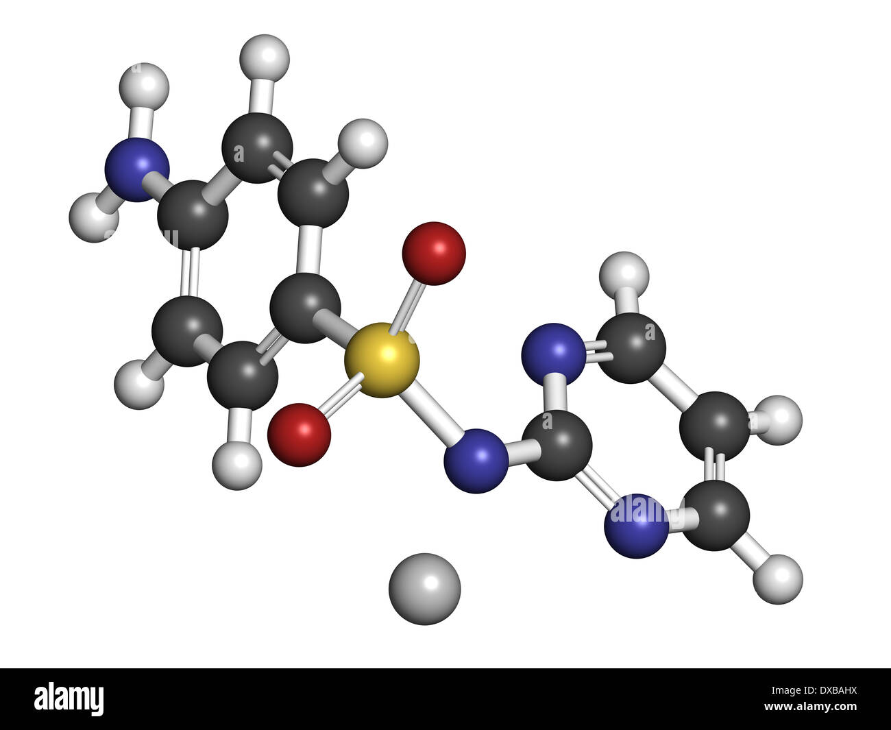 Sulfadiazine d'antibactérien topique molécule pharmaceutique. Utilisé dans le traitement de plaies et brûlures. Banque D'Images