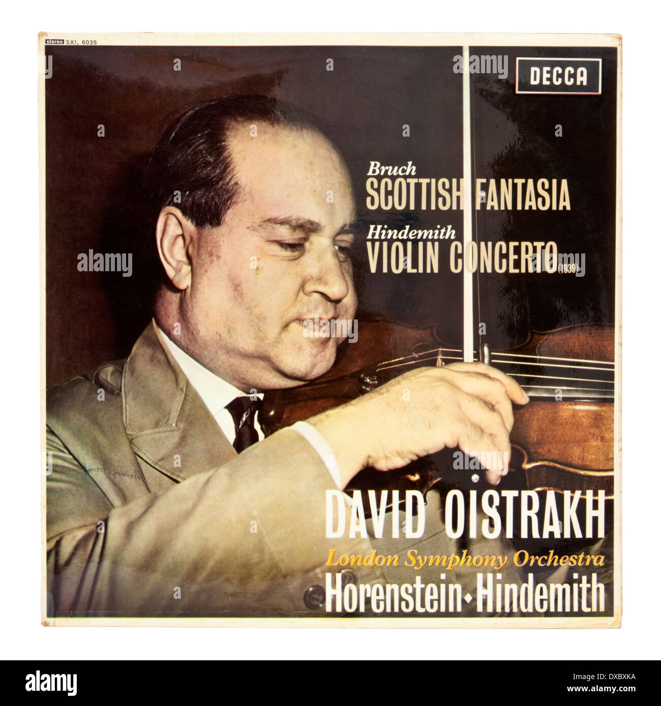 Decca SXL 6035 - David Oistrakh avec London Symphony Orchestra jouant Bruch (Scottish Fantasia) et de Hindemith (Concerto pour Violon) Banque D'Images