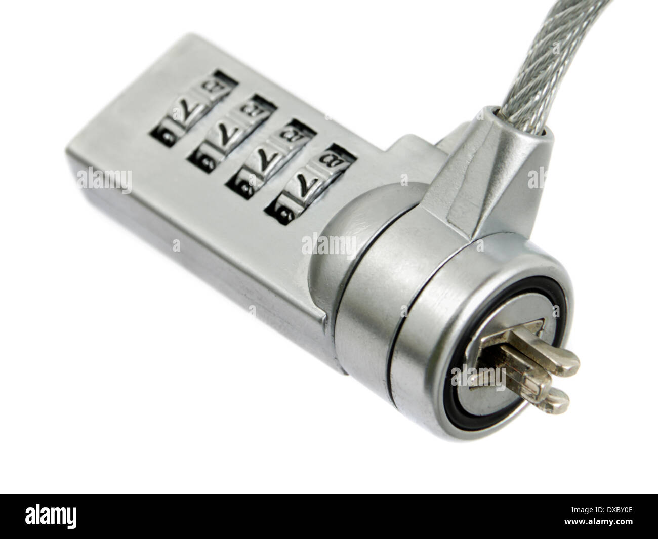 / De sécurité Kensington verrou de câble anti-vol pour les ordinateurs de bureau et portables Banque D'Images