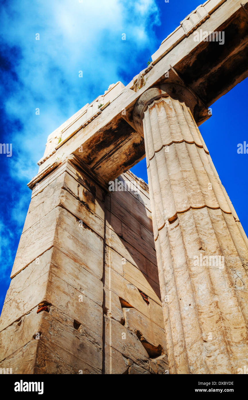 Parthénon fermer jusqu'à l'Acropole à Athènes, Grèce Banque D'Images