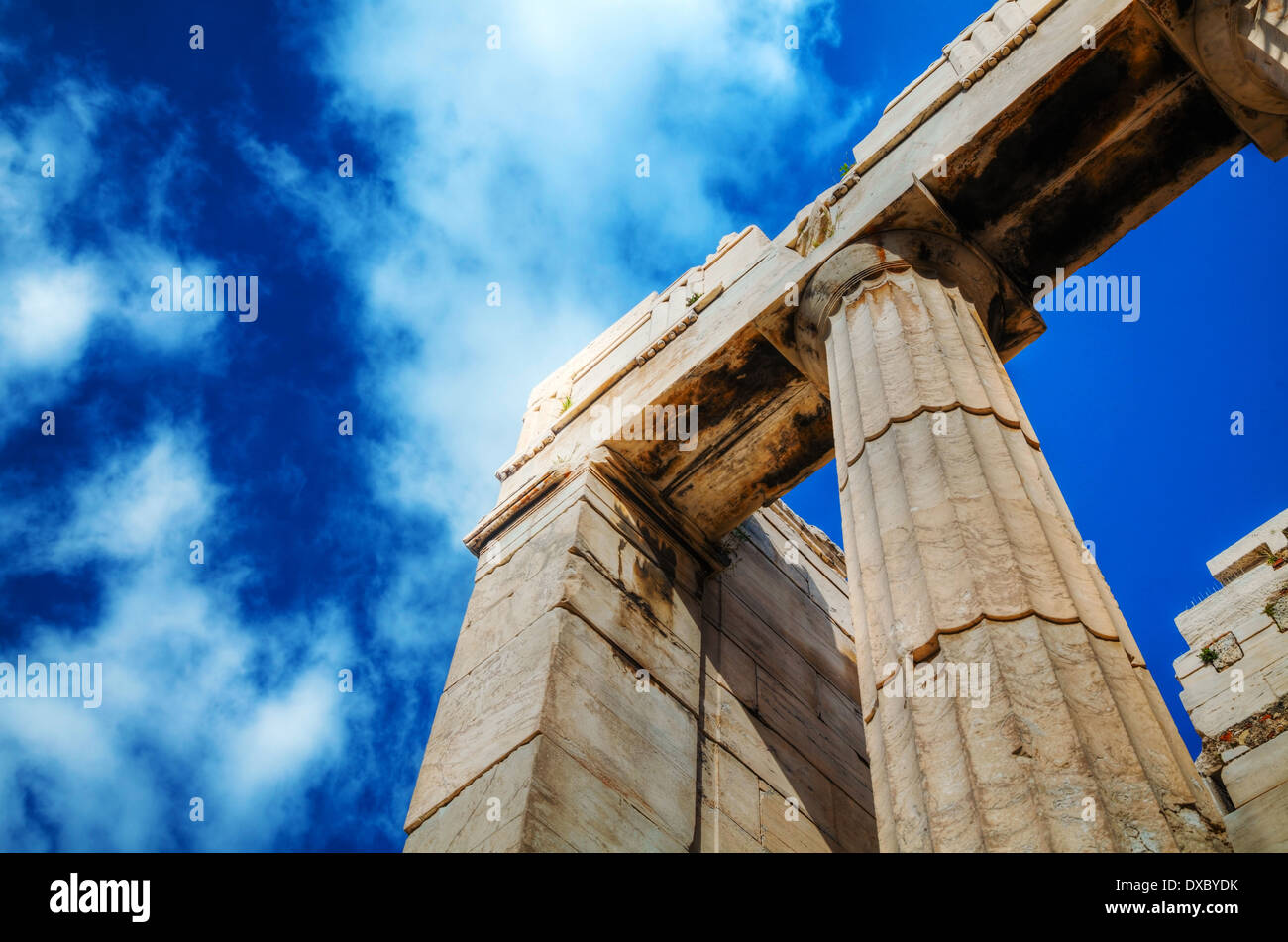 Parthénon fermer jusqu'à l'Acropole à Athènes, Grèce Banque D'Images