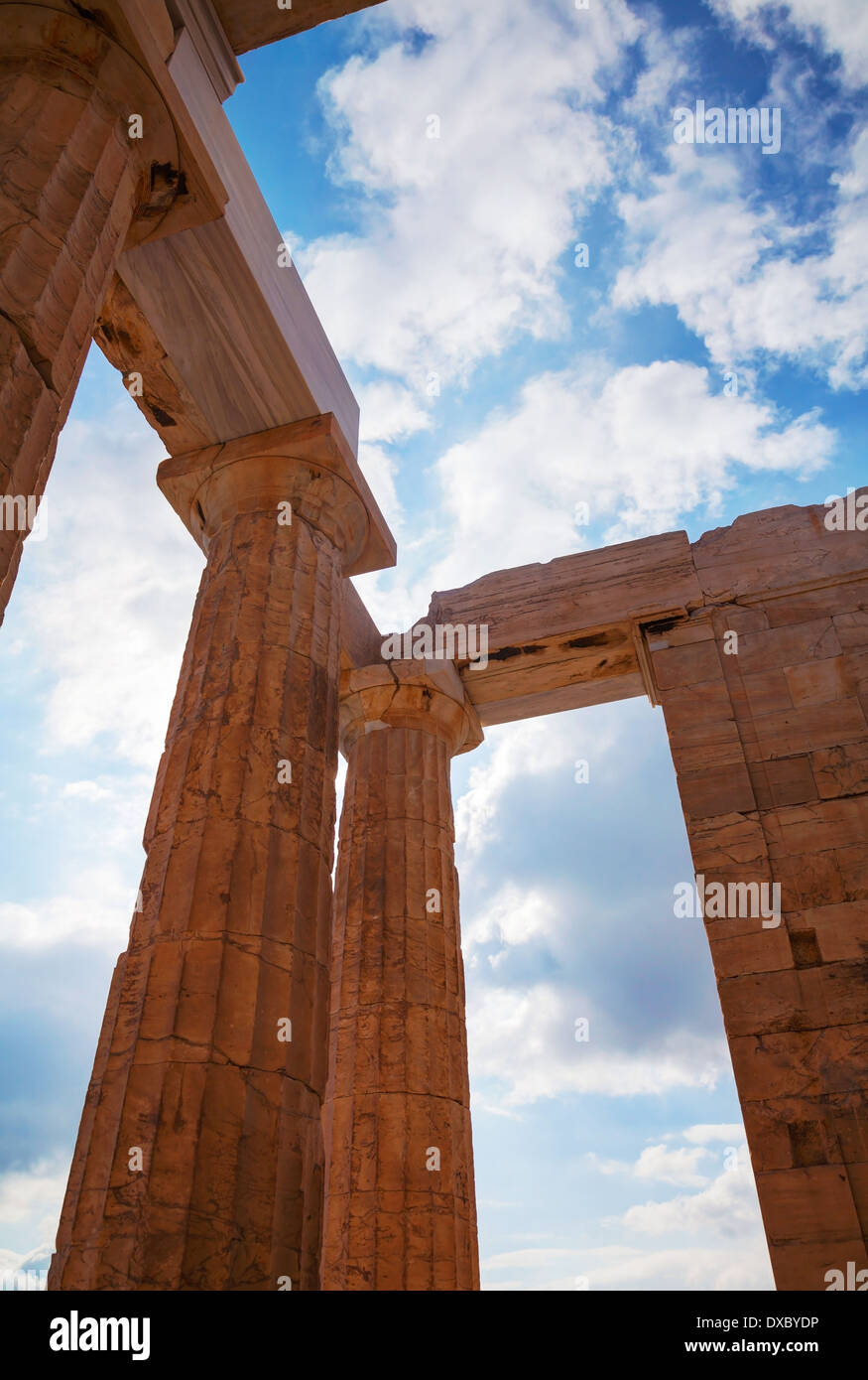 Parthénon fermer jusqu'à l'Acropole à Athènes, Grèce Banque D'Images