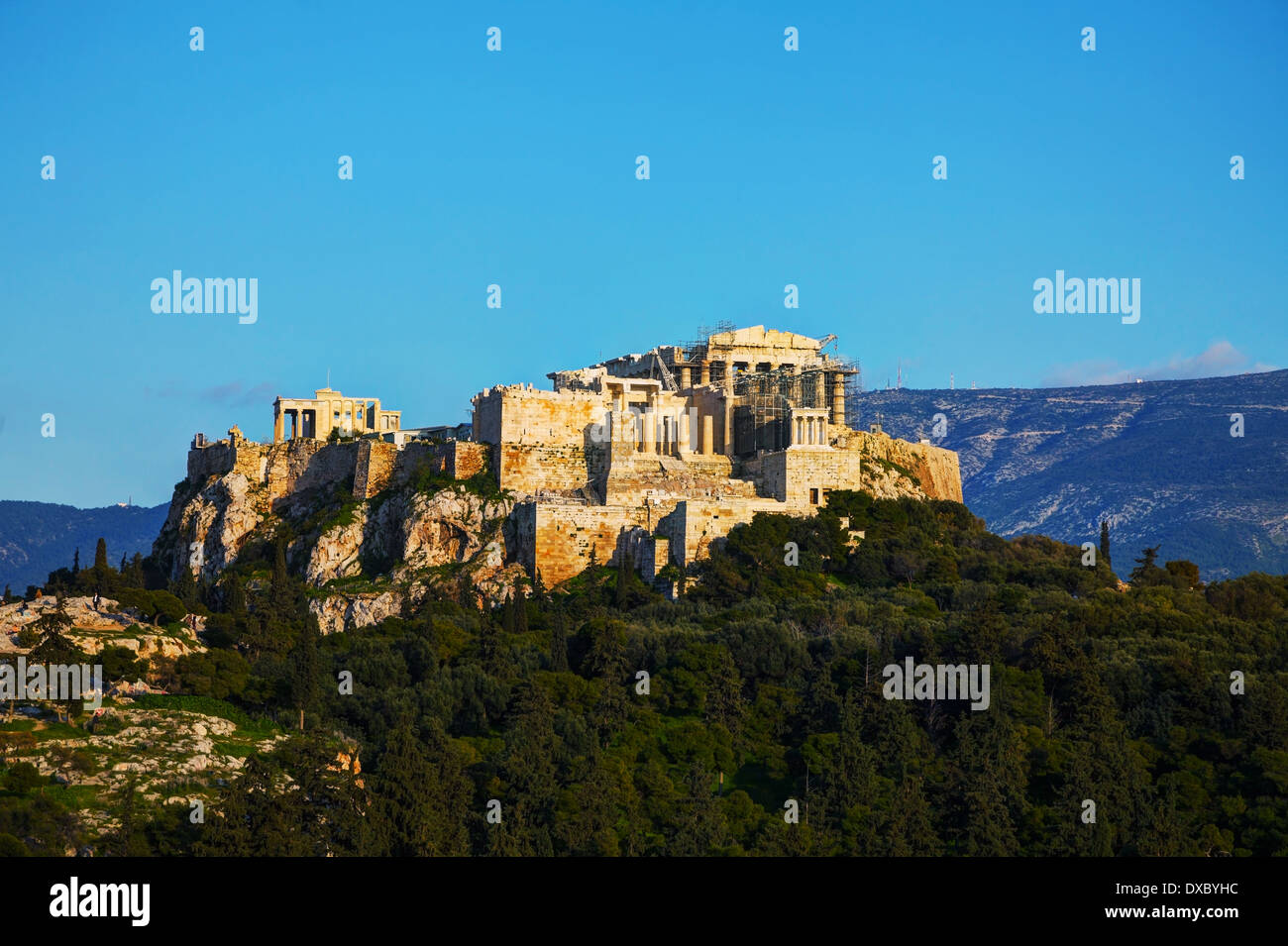 Sommaire de l'Acropole à Athènes, Grèce sur une journée ensoleillée Banque D'Images