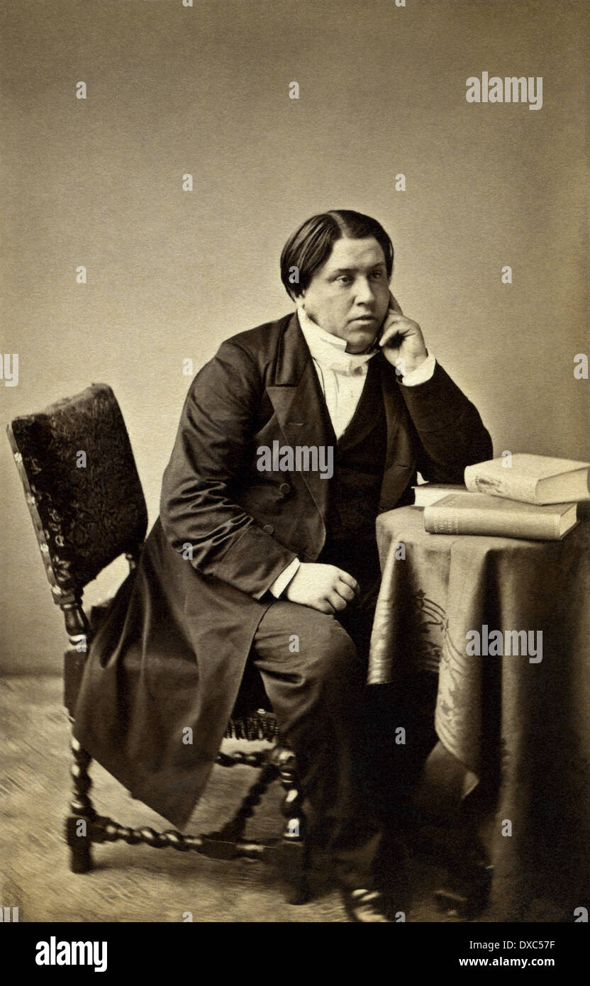 Charles Haddon Spurgeon (C.H.), un pasteur baptiste surnommé le "Prince des prêcheurs,' dans ses jeunes années, vers 1860. Banque D'Images