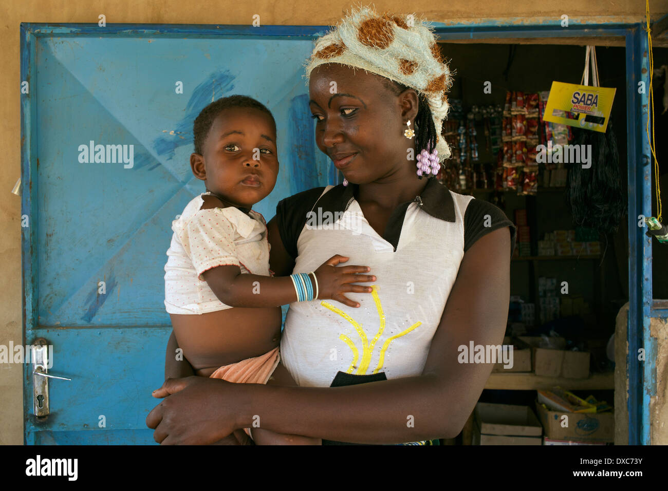 Portrait de l'Afrique de la mère et l'enfant Banque D'Images