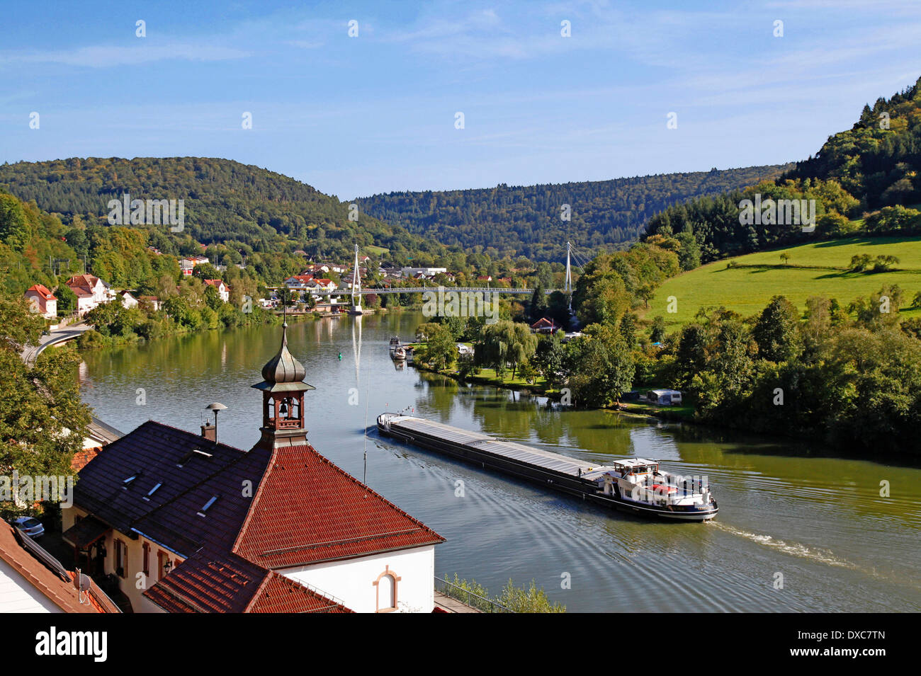 La rivière Neckar, Zwingenberg Banque D'Images