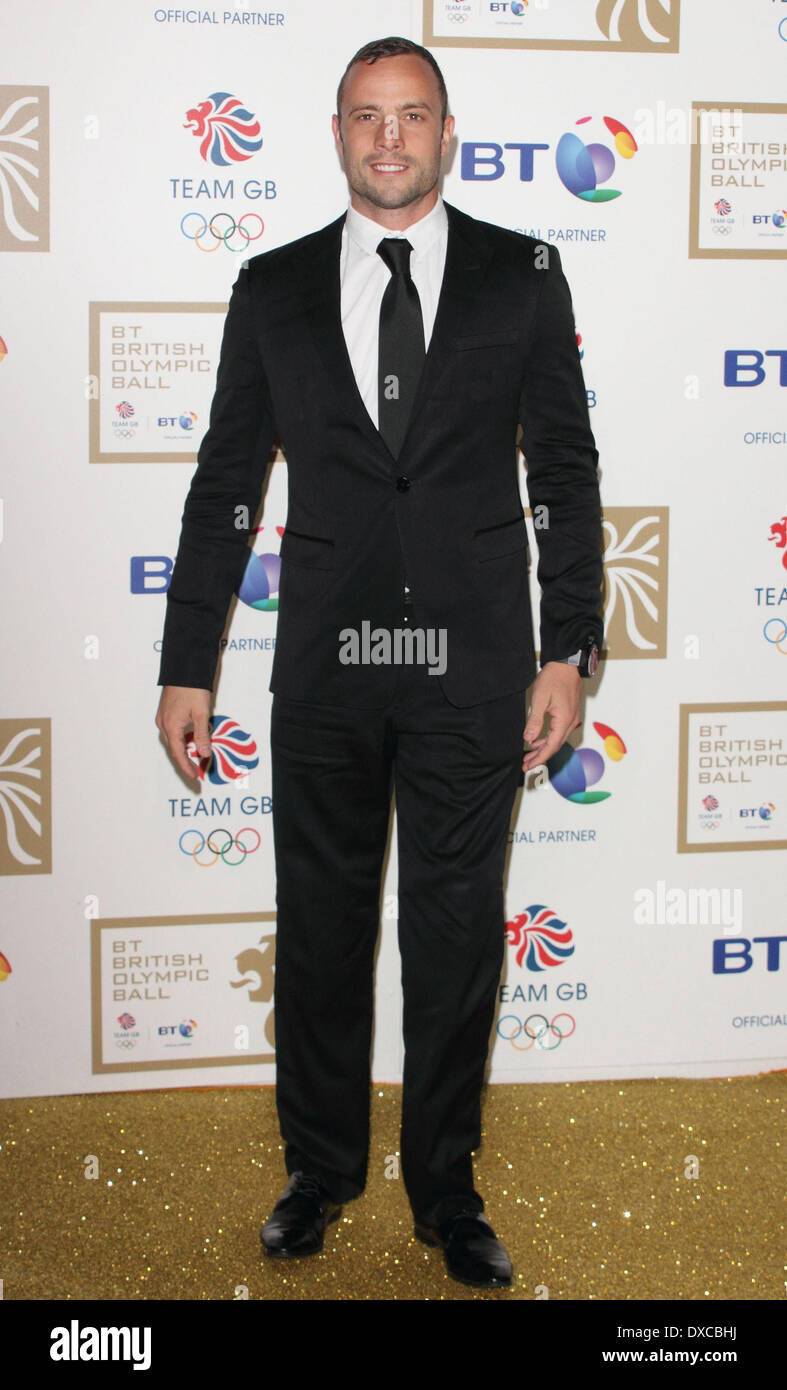 Oscar Pistorius BT British Olympic Ball tenue à l'hôtel Grosvenor House - Arrivées Londres, Angleterre - 30.11.12 comprend : Oscar Pist Banque D'Images