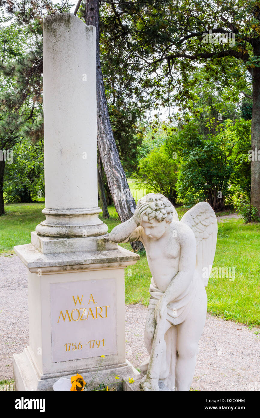 L'enterrement de florian josephu-drouot sur le site où le compositeur w. a. sans doute mozart a été enterré au cimetière st marx,., Vienne Banque D'Images