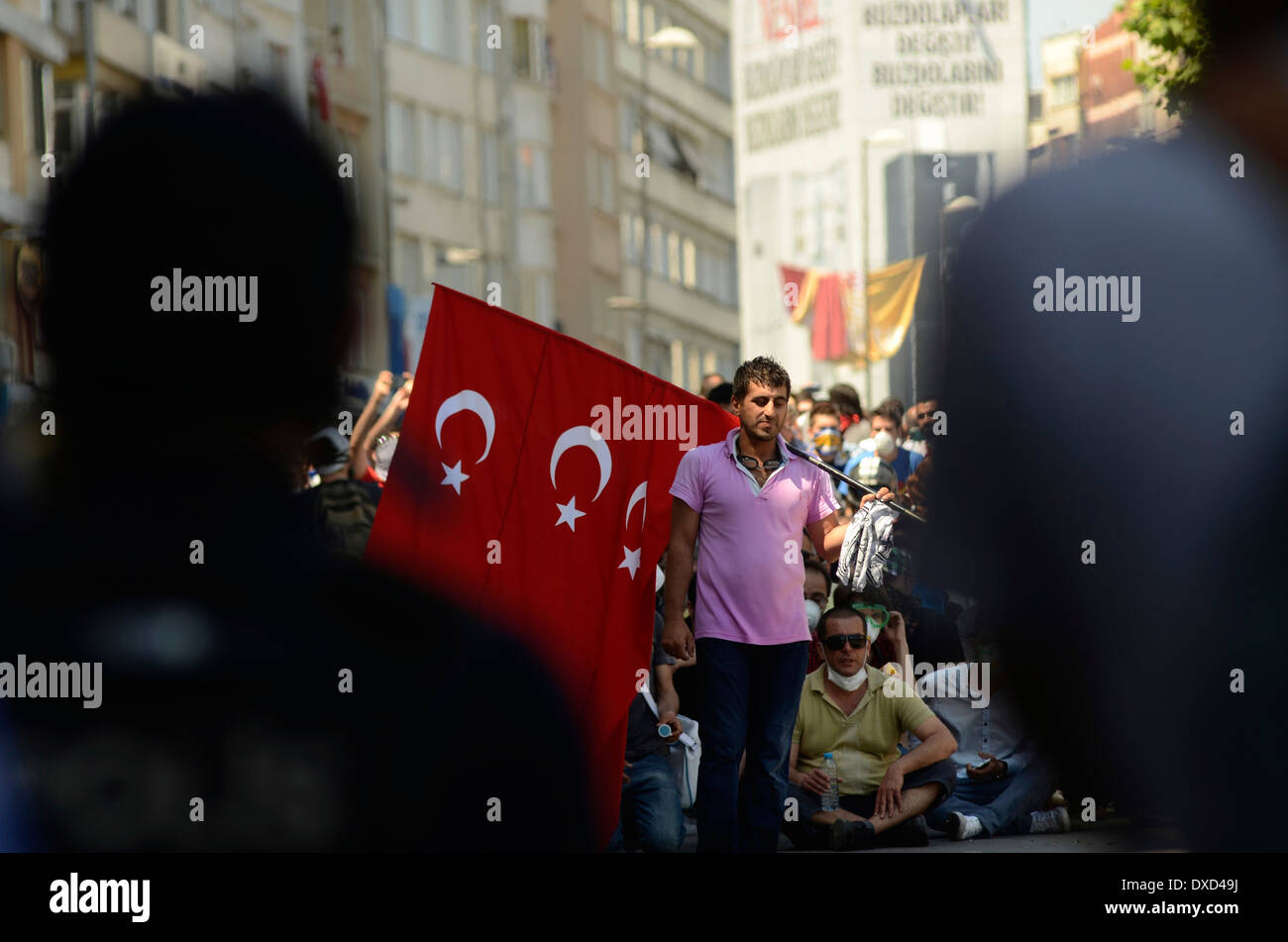Le parc Gezi Taksim, Istanbul Turquie protestation anti Gouvernement Banque D'Images