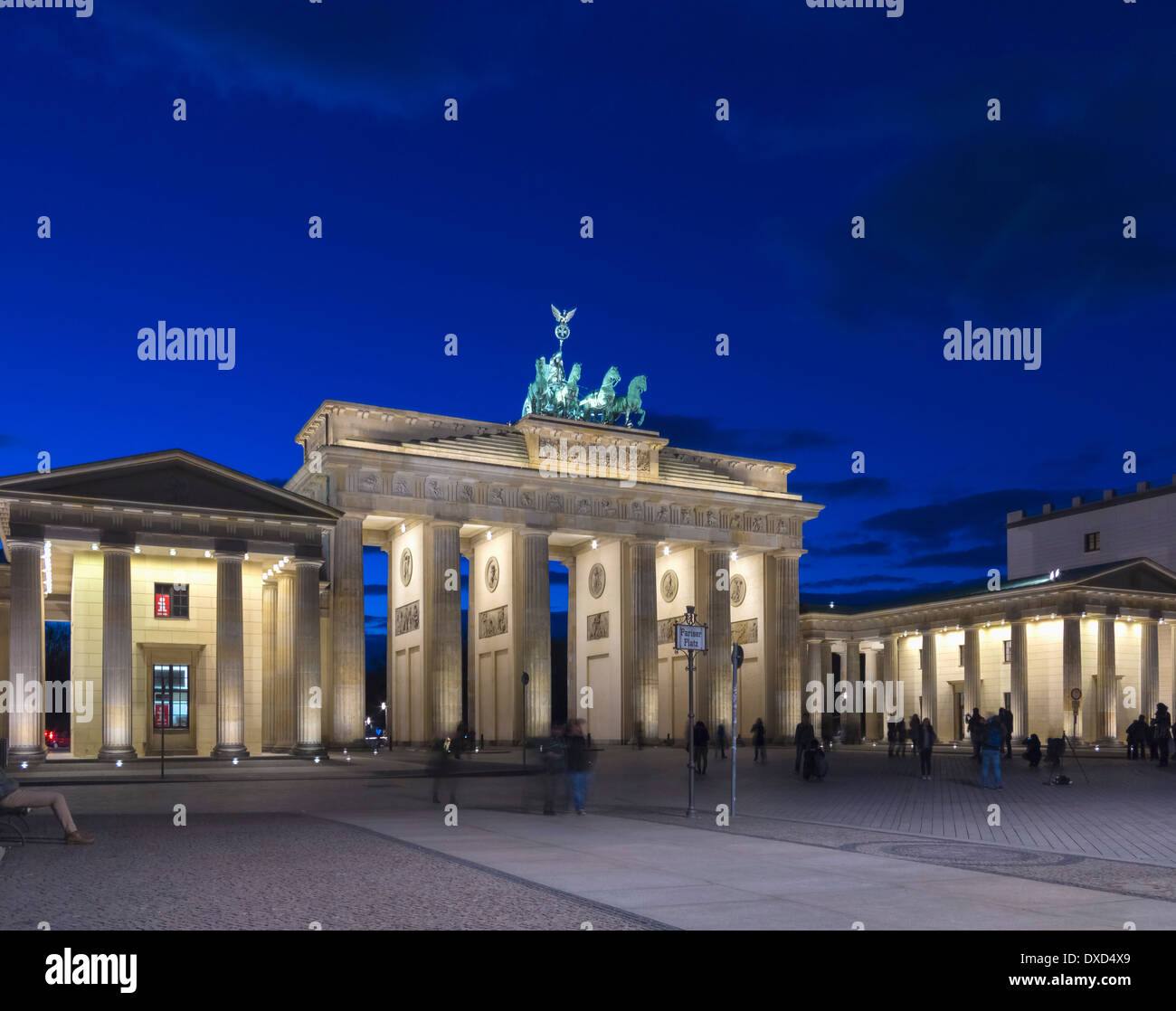 La porte de Brandebourg, Berlin, Allemagne, Europe de nuit Banque D'Images
