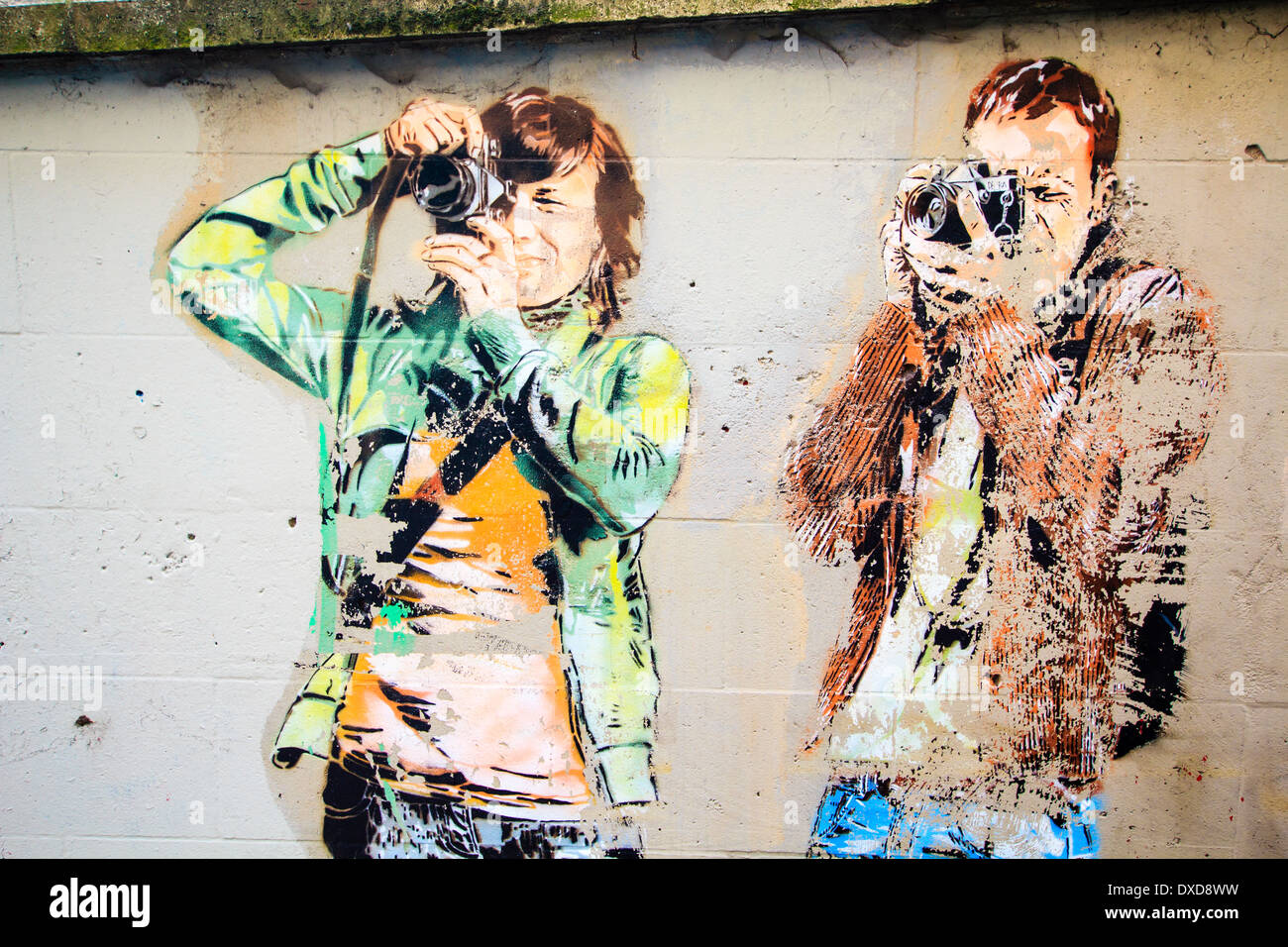 La Peinture Graffiti à Paris, France Banque D'Images