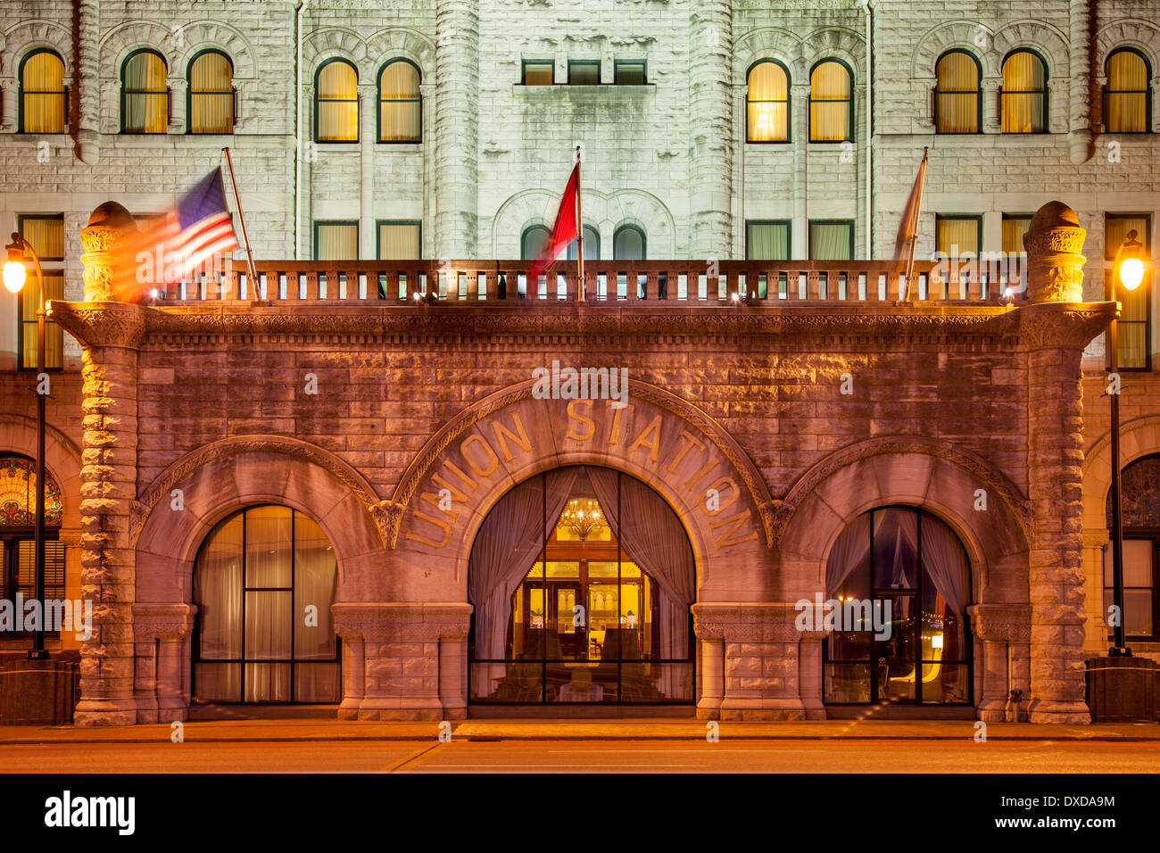 Union Station - la gare restaurée, aujourd'hui un hôtel de luxe, Nashville, Tennessee, USA Banque D'Images