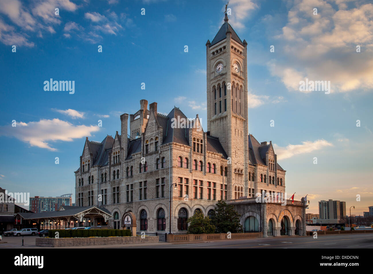 Union Station - la gare restaurée, aujourd'hui un hôtel de luxe, Nashville, Tennessee, USA Banque D'Images