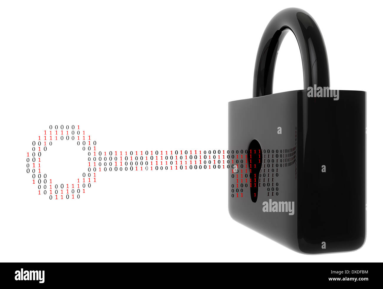 Représentation de clé de l'ouverture d'un verrou. Banque D'Images